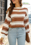 Mixed Striped Drop Shoulder Sweater