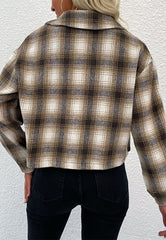 Chaqueta con botones y estampado de cuadros 