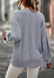 Double Slit Ribbed Knit Sweater