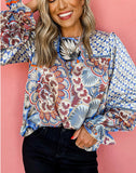 Mixed Geometric Print Blouse