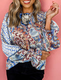 Mixed Geometric Print Blouse