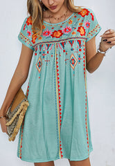 Vestido bohemio con estampado floral multicolor