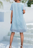 Tie Neck Flutter Sleeve Shift Dress