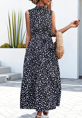 High Neck Cheetah Print Dress