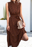 High Neck Cheetah Print Dress