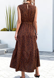 High Neck Cheetah Print Dress