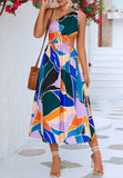 Multicolor Abstract One Shoulder Dress