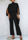 Pleated Cape Style Jumpsuit