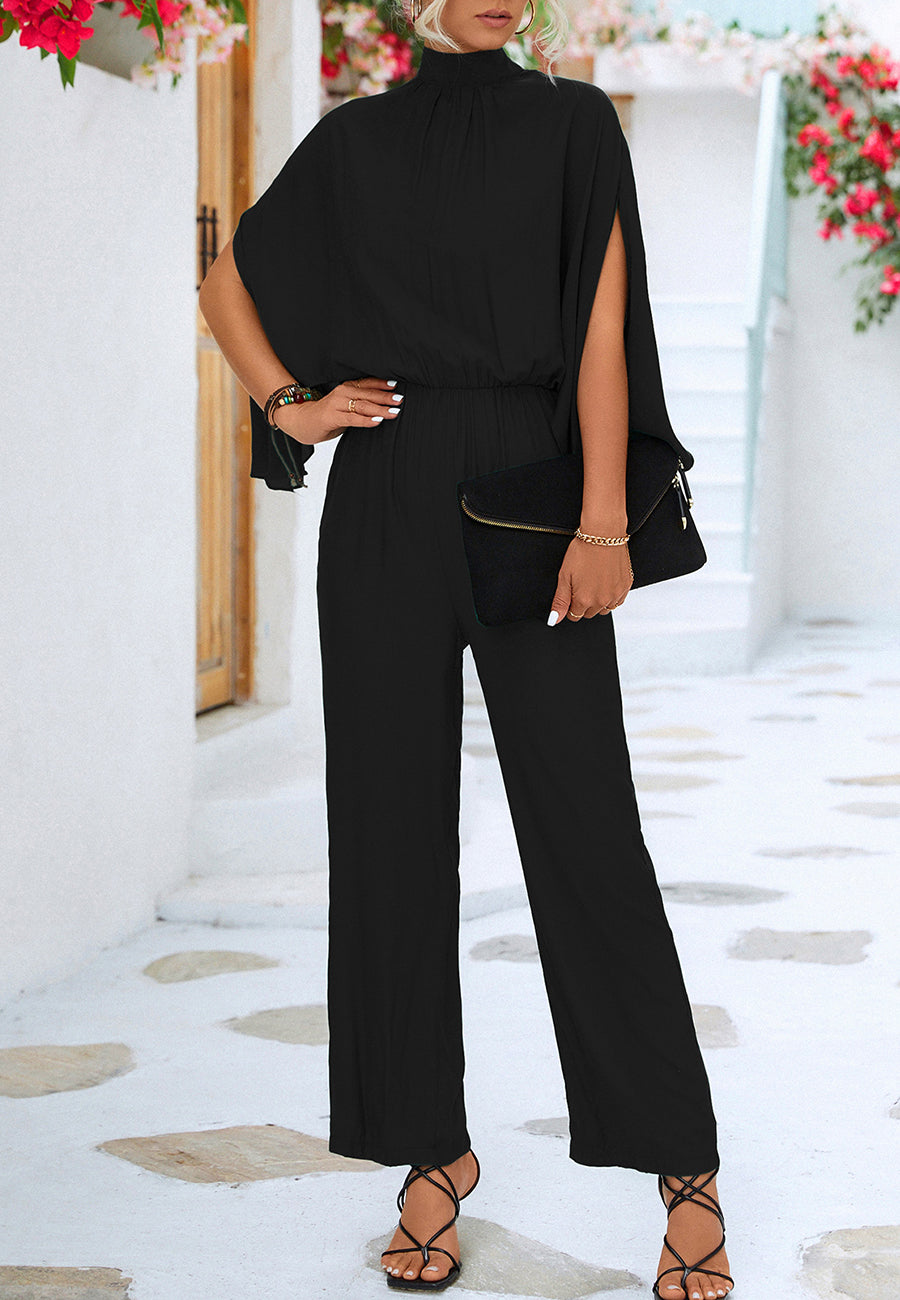 Pleated Cape Style Jumpsuit