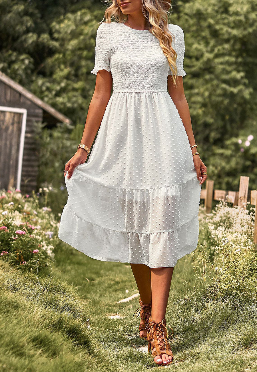 Double Textured Tiered Dress