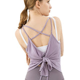 Tie String Back Loose Fit Active Shirt