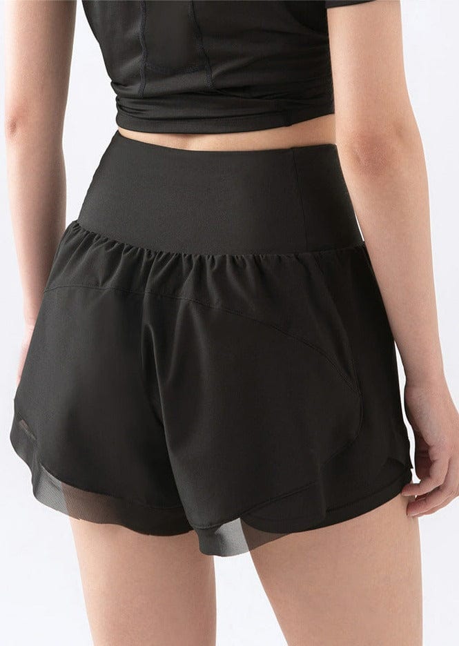 Mesh Lace Lined Active Shorts