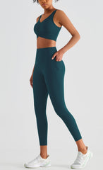 Butterweiche Fitness-Leggings mit hoher Taille und Taschen