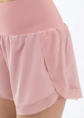 Aktive Shorts mit Netzfutter und Spitze