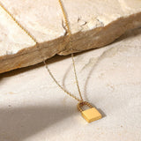 Twist Lock Pendant 18k Gold Plated Necklace