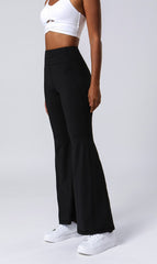 Pantalones acampanados de cintura alta con costuras