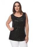 Plus Size Sleeveless Sequin Tank Top