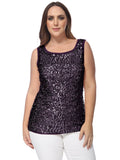 Plus Size Sleeveless Sequin Tank Top