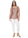 Plus Size Sleeveless Sequin Tank Top