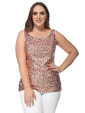 Plus Size Sleeveless Sequin Tank Top