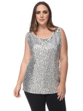 Plus Size Sleeveless Sequin Tank Top