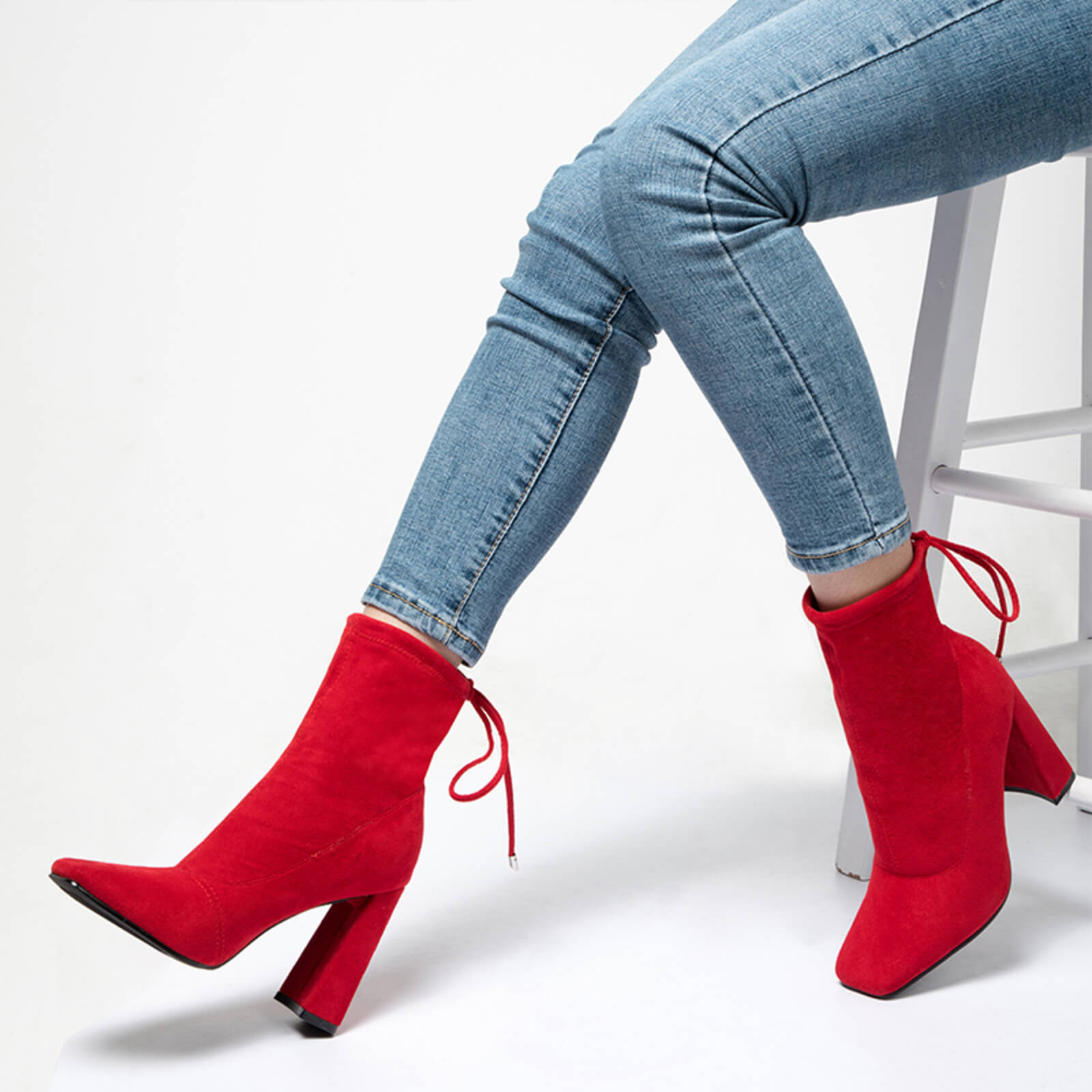 Botines de tacón de bloque sin cordones