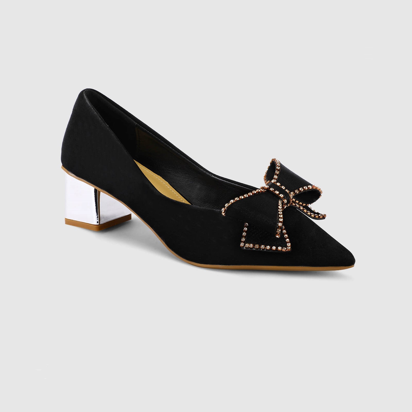Zapatos de tacón de bloque para fiesta de noche 