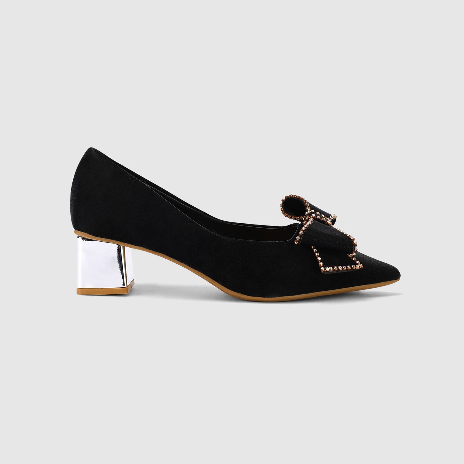 Zapatos de tacón de bloque para fiesta de noche 