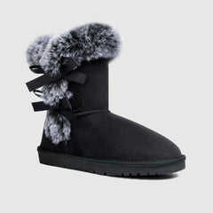 Botas de nieve clásicas con forro de piel de tubo medio 