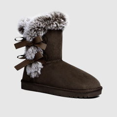 Botas de nieve clásicas con forro de piel de tubo medio 