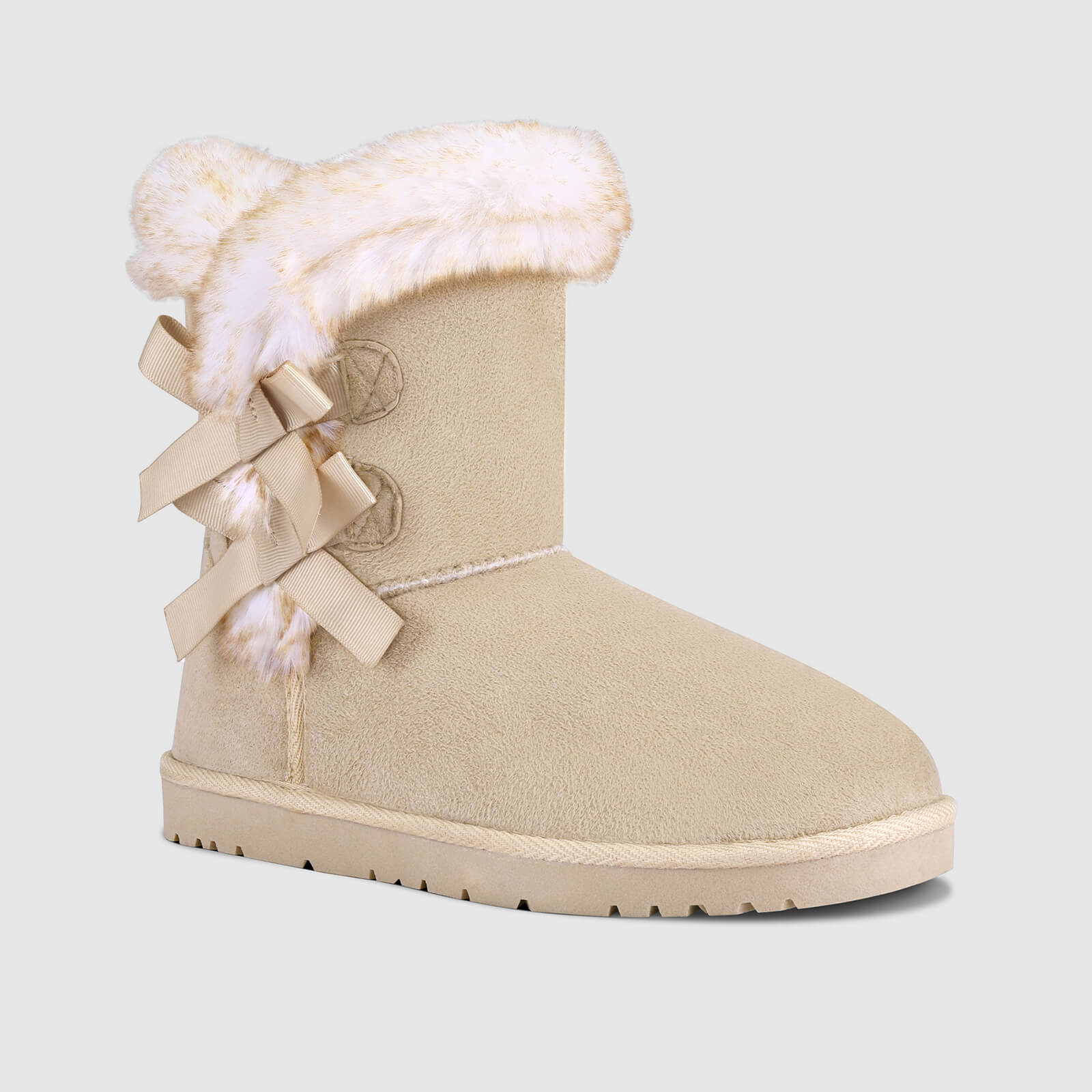 Botas de nieve clásicas con forro de piel de tubo medio 