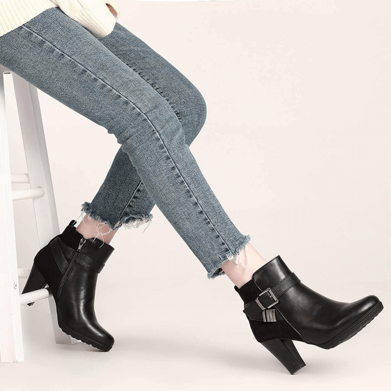 Buckle Strap Ankle Boots