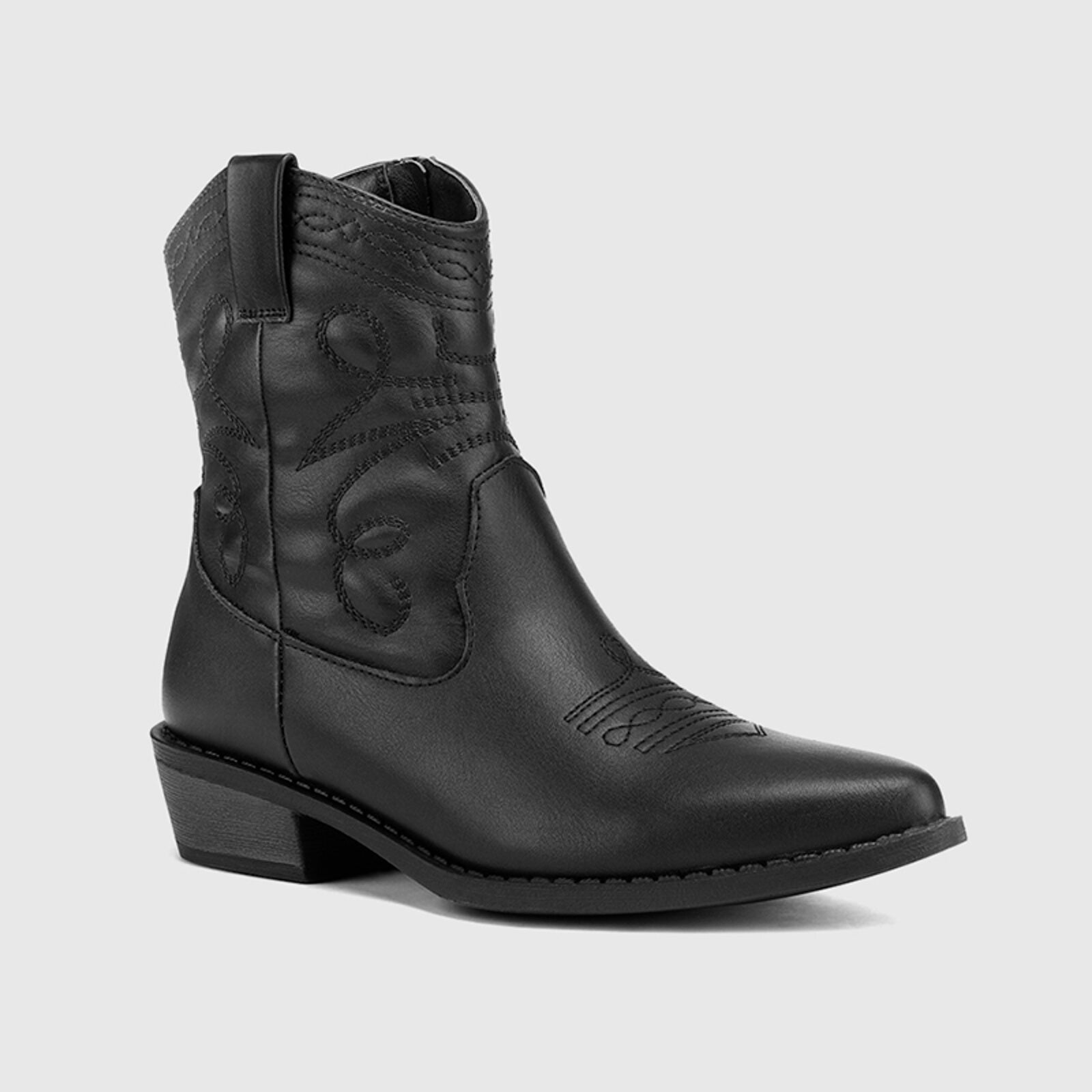 Botines de vaquero estilo western, botines de tacón bajo estilo vaquera