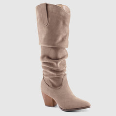 Cowboystiefel zum Hineinschlüpfen mit weitem Schaft