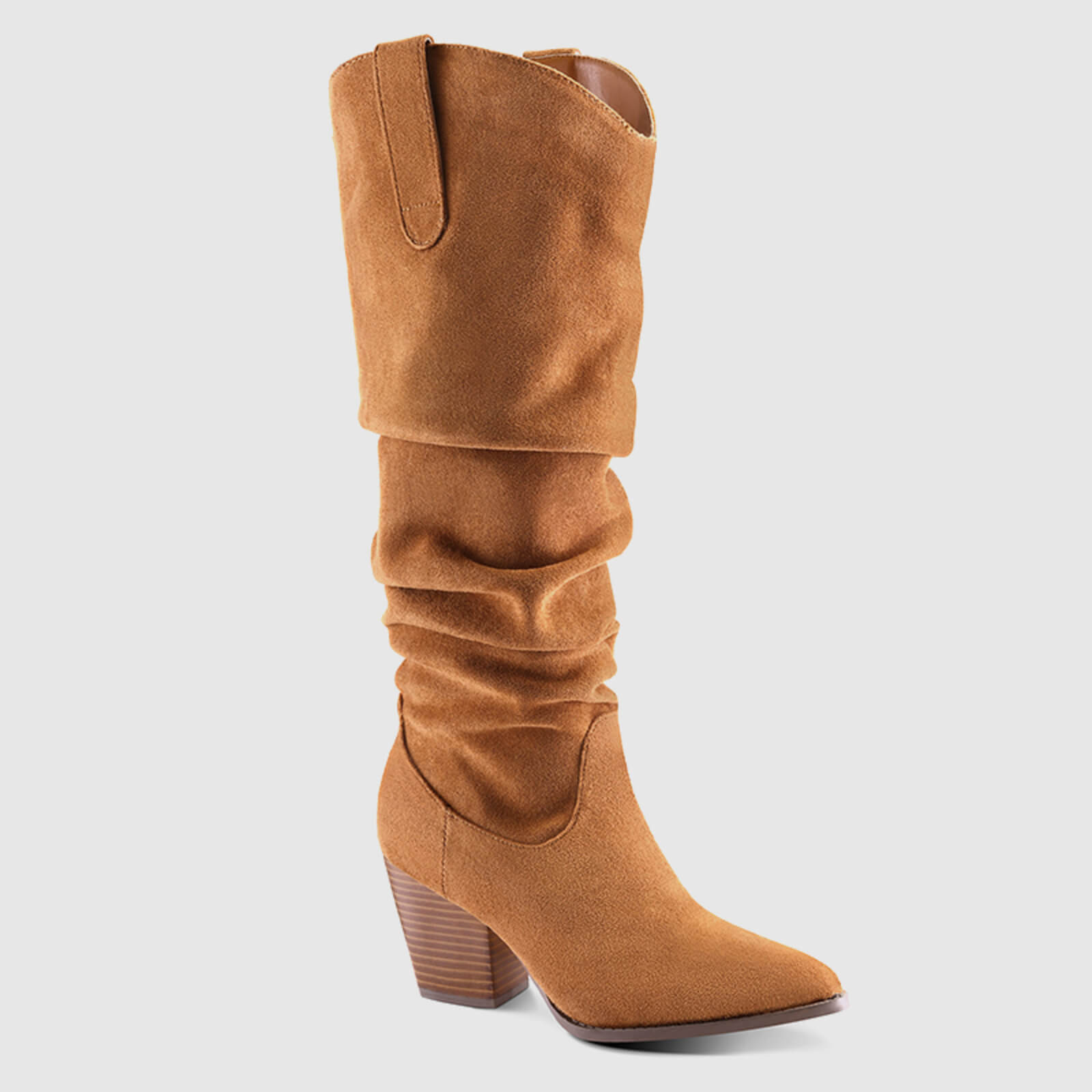 Cowboy Pull On Wide Calf Slouchy Boots