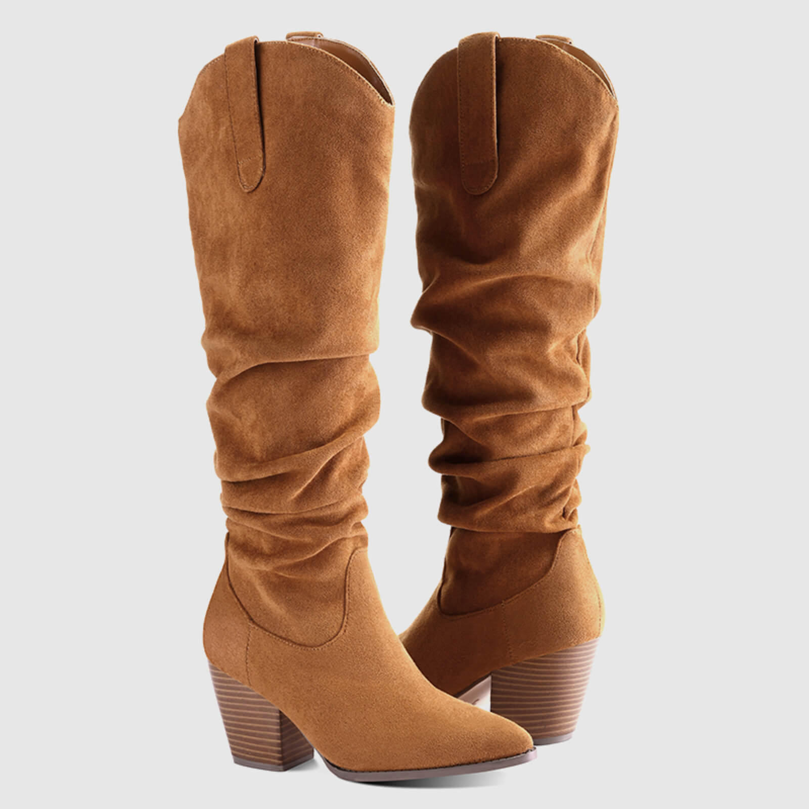 Cowboystiefel zum Hineinschlüpfen mit weitem Schaft