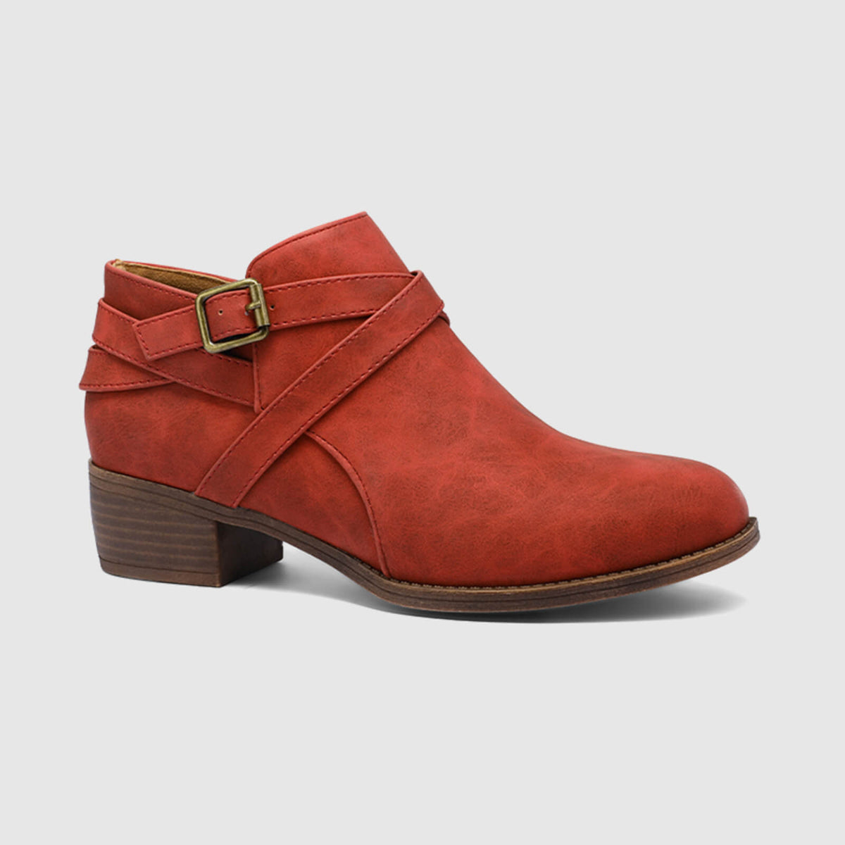 Botines de tacón bajo apilados