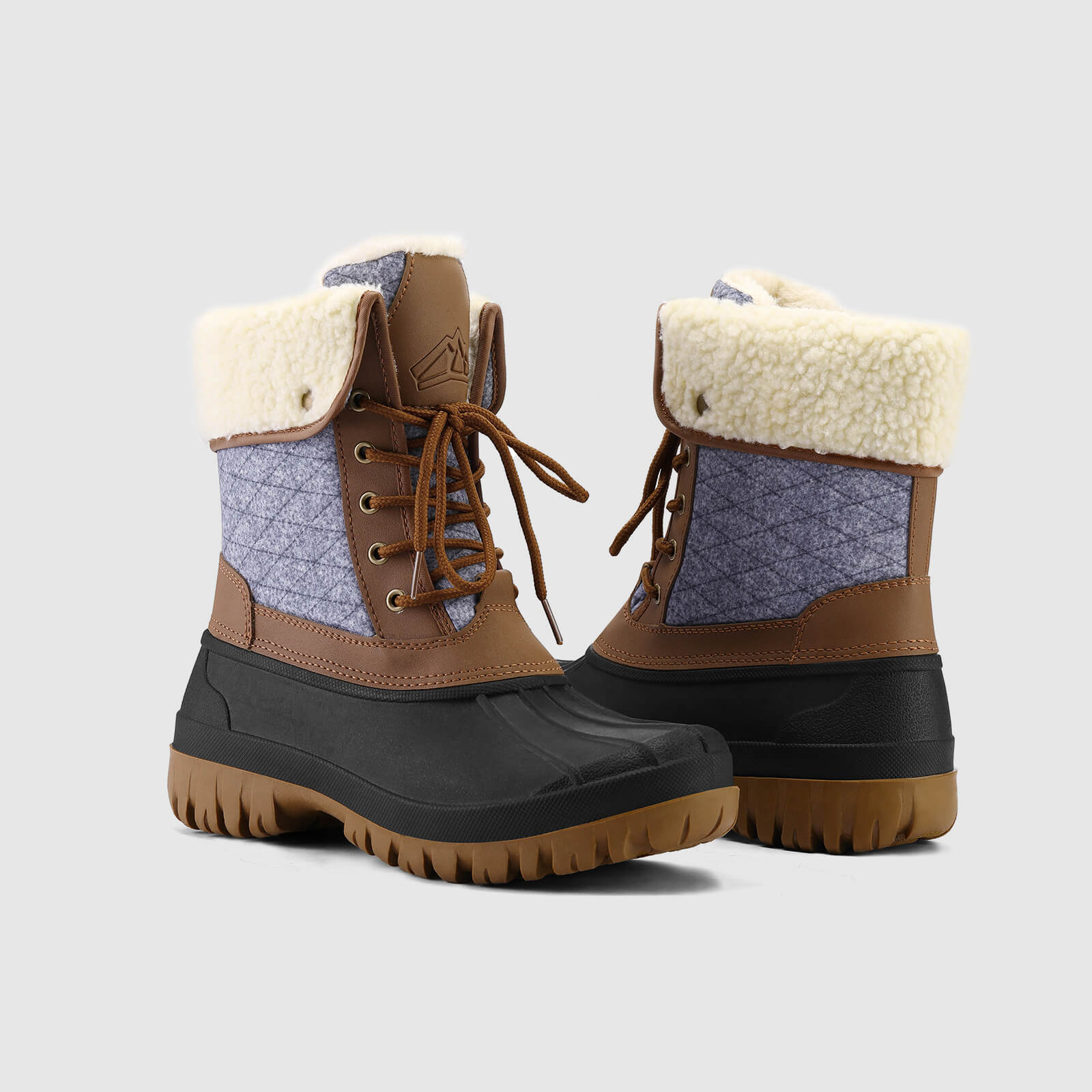 Lace-Up Winter Mid Calf Duck Boots for Outdoor