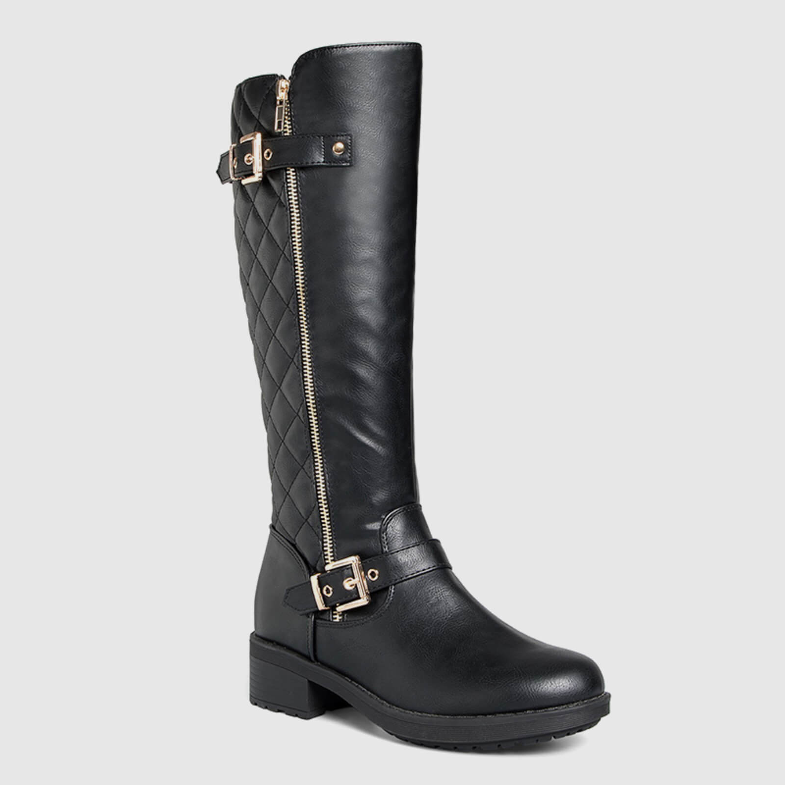 Botas de montar acolchadas hasta la rodilla con cremallera lateral