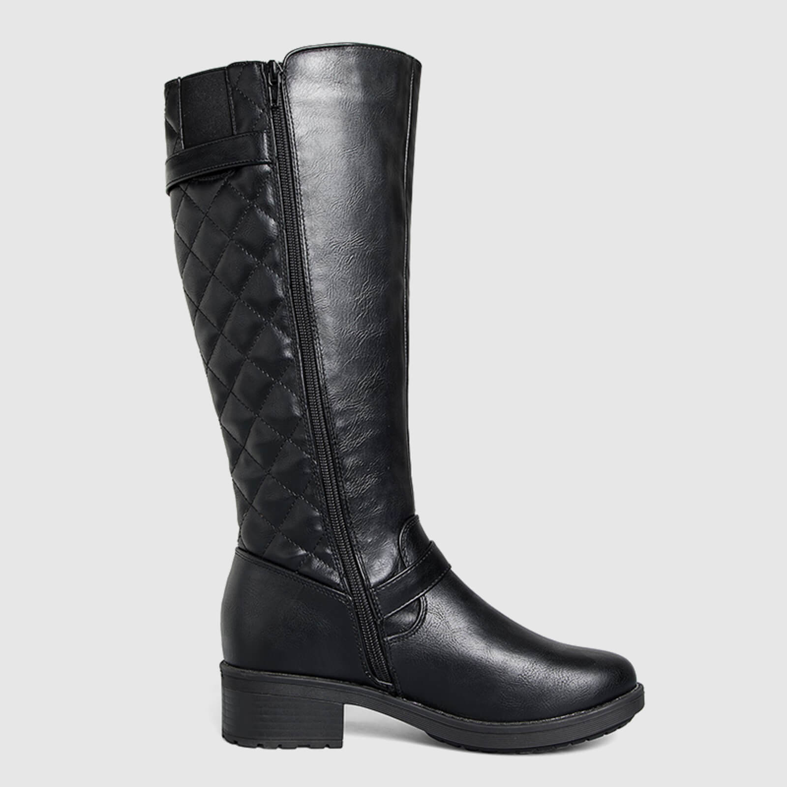 Botas de montar acolchadas hasta la rodilla con cremallera lateral