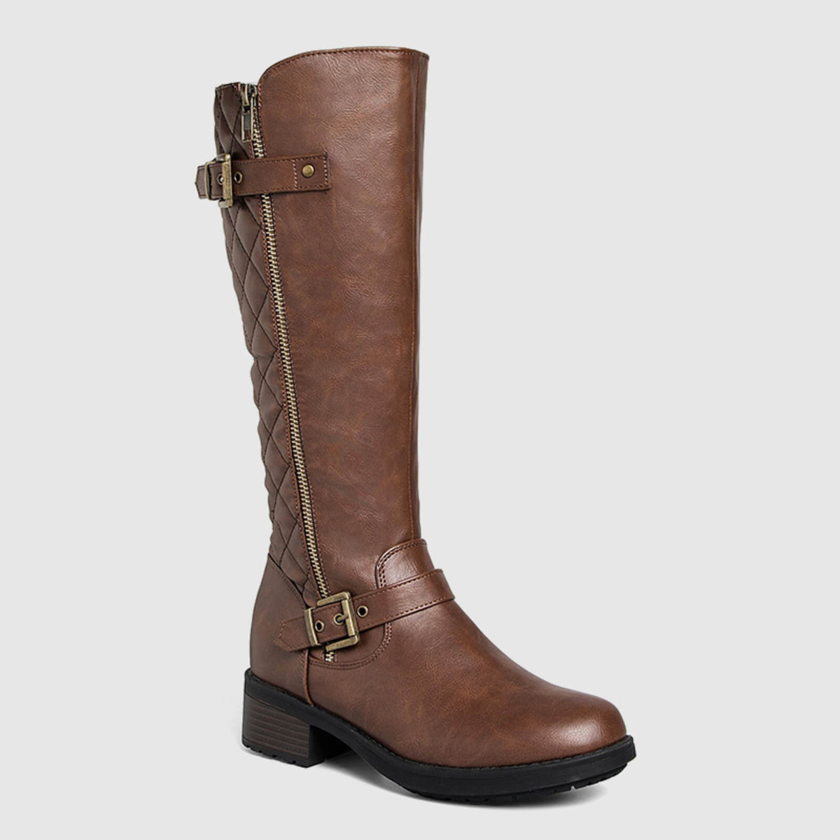 Botas de montar acolchadas hasta la rodilla con cremallera lateral