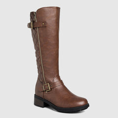 Botas de montar acolchadas hasta la rodilla con cremallera lateral