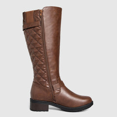 Botas de montar acolchadas hasta la rodilla con cremallera lateral