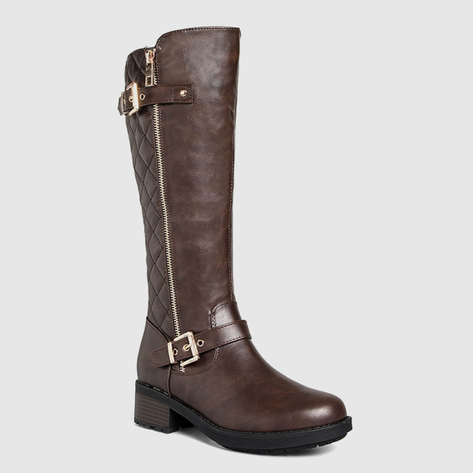 Botas de montar acolchadas hasta la rodilla con cremallera lateral