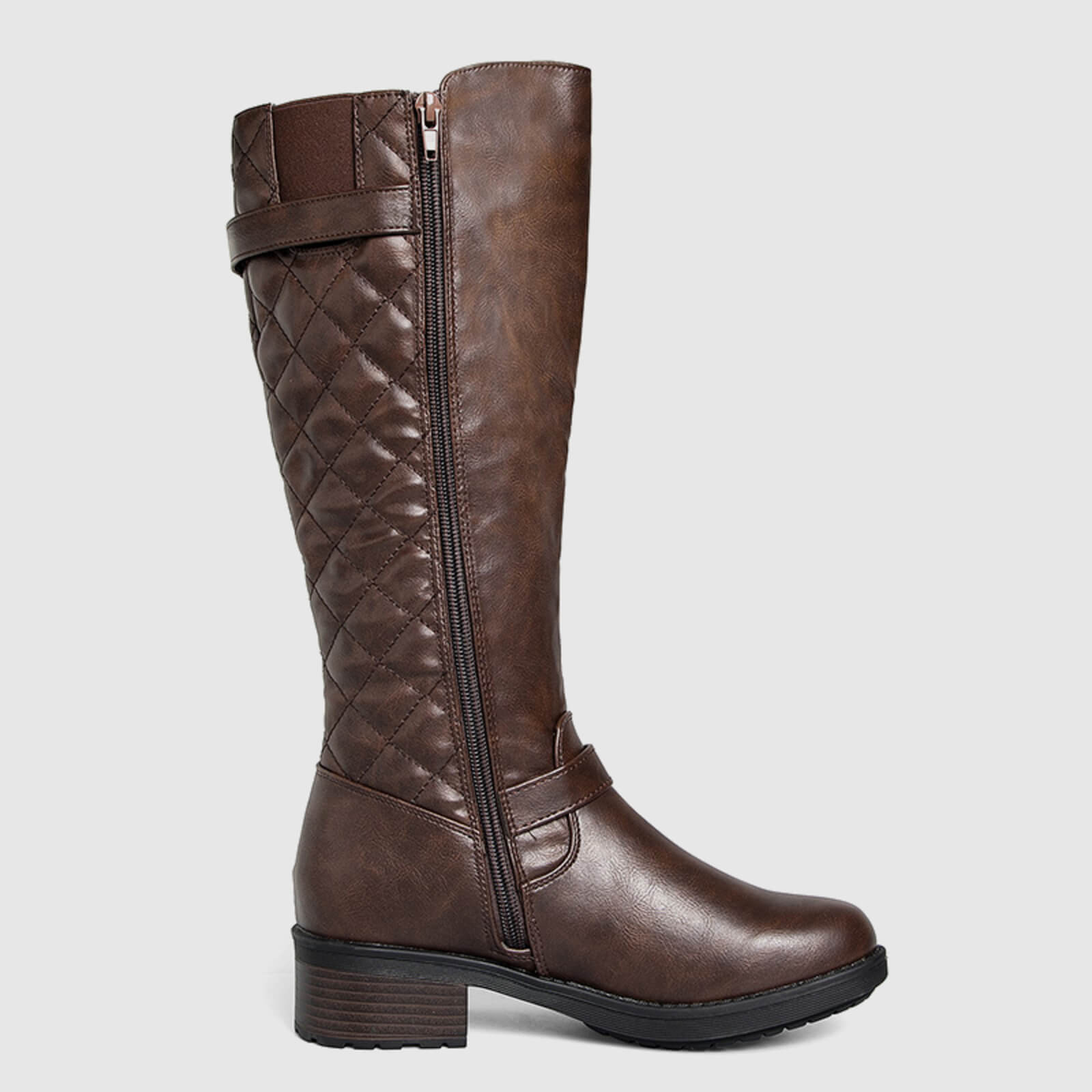 Botas de montar acolchadas hasta la rodilla con cremallera lateral