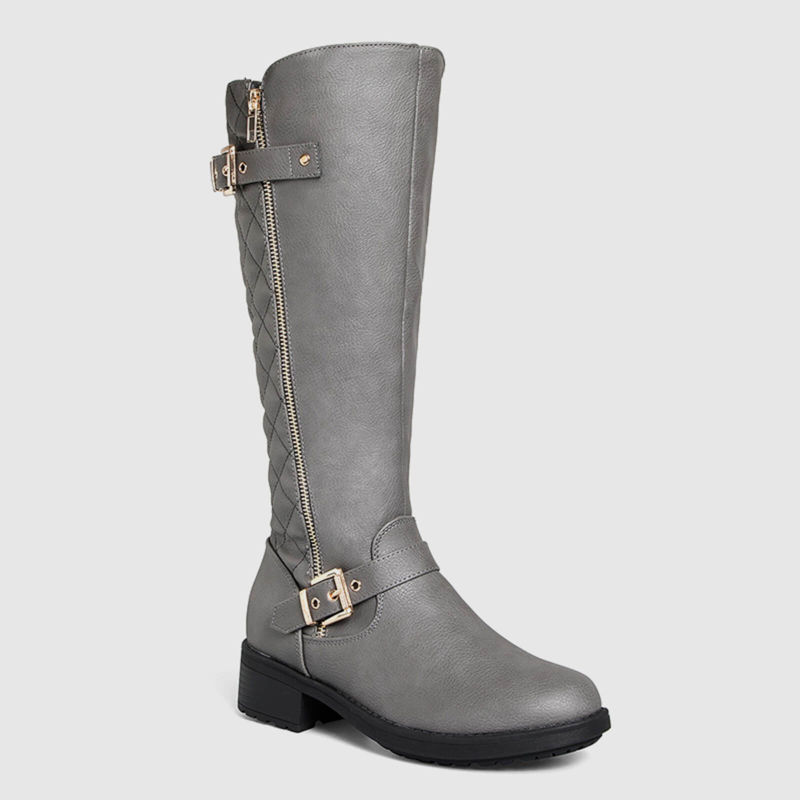 Botas de montar acolchadas hasta la rodilla con cremallera lateral