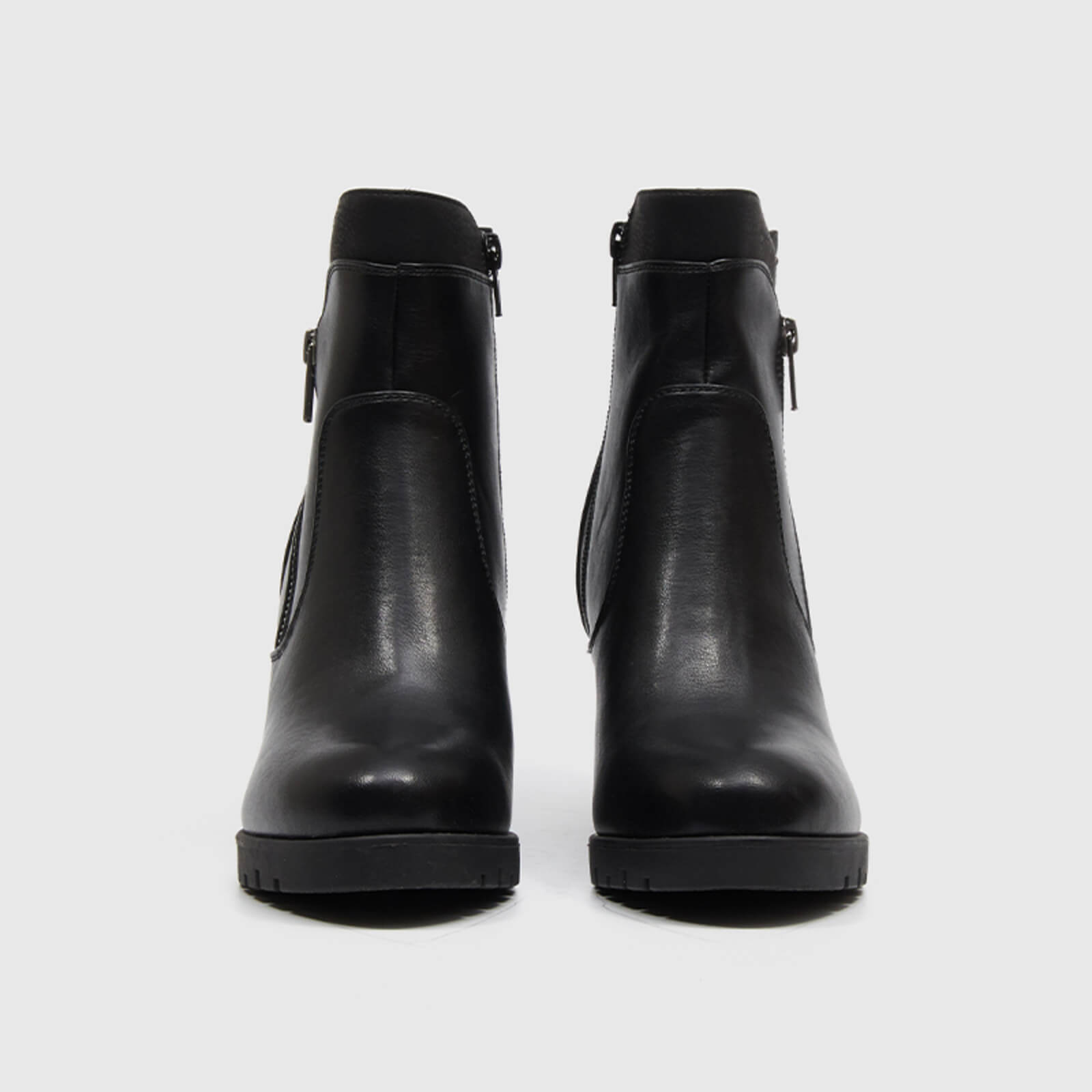Rivet Chunky High Heel Ankle Boots