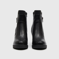 Rivet Chunky High Heel Ankle Boots