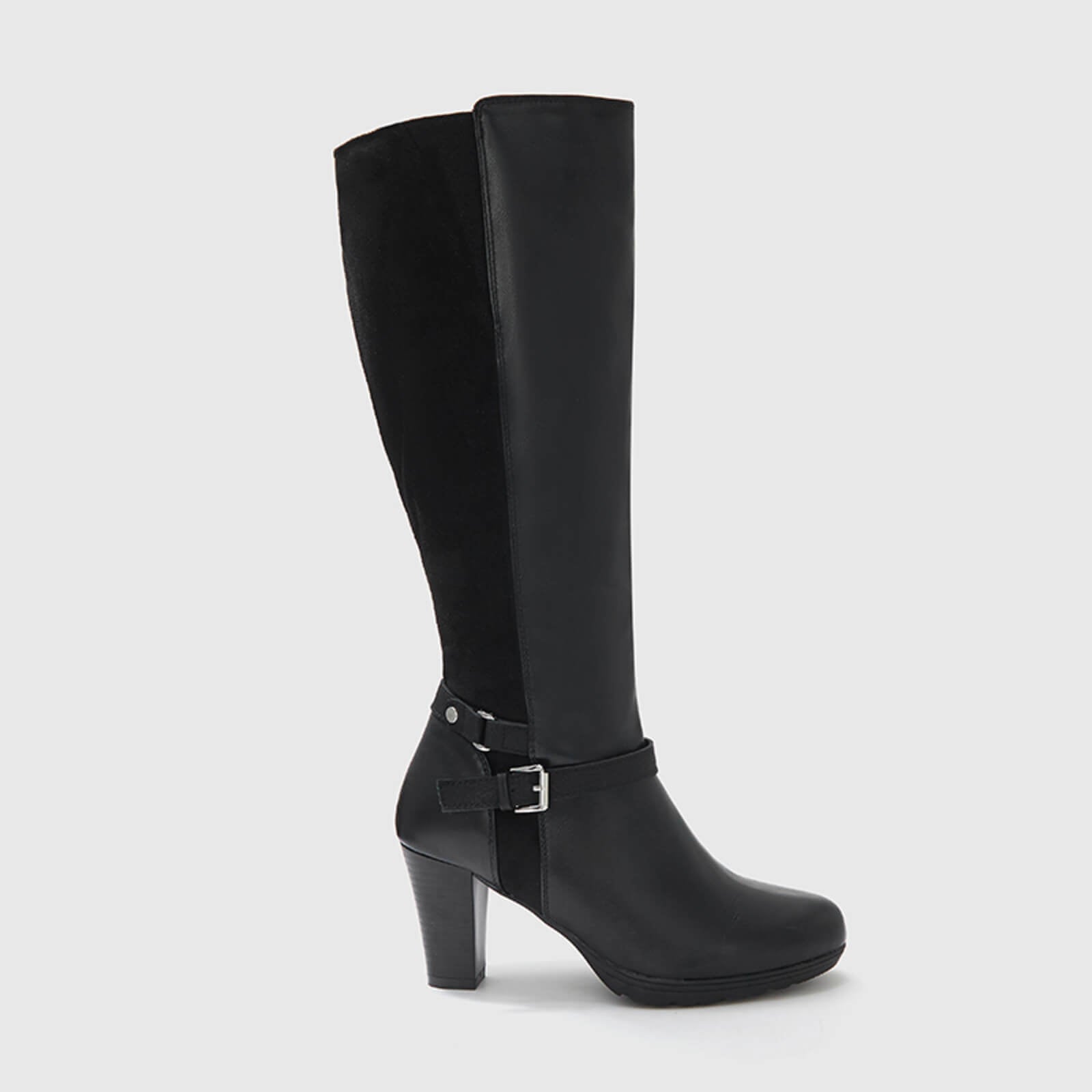 Botas altas hasta la rodilla con pantorrilla ancha y cremallera 