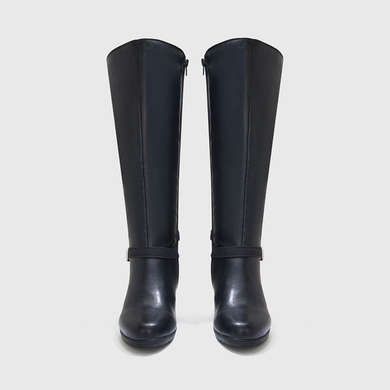 Botas altas hasta la rodilla con pantorrilla ancha y cremallera 